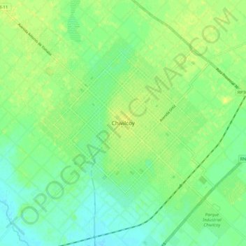 Topografische Karte Chivilcoy, Höhe, Relief
