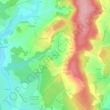 Topografische Karte Saint-Lay, Höhe, Relief
