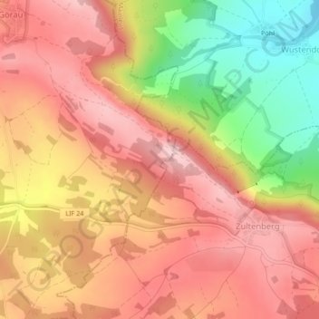 Topografische Karte Görauer Anger, Höhe, Relief