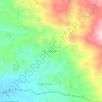 Topografische Karte Payungagung, Höhe, Relief
