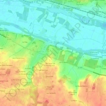 Topografische Karte Le Bastereau, Höhe, Relief