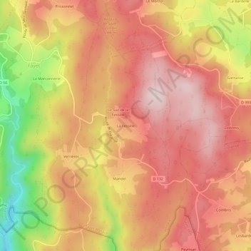 Topografische Karte La Fessille, Höhe, Relief