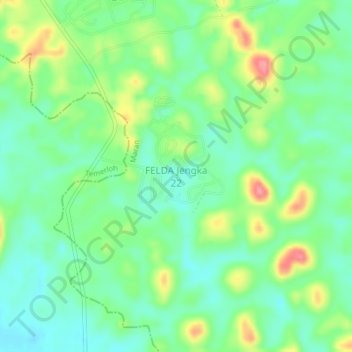 Topografische Karte FELDA Jengka 22, Höhe, Relief