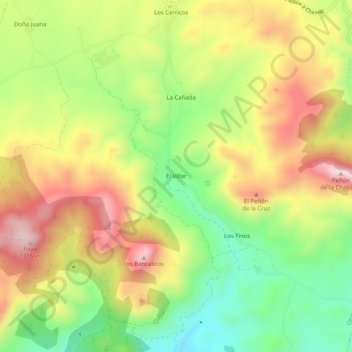 Topografische Karte El Villar, Höhe, Relief