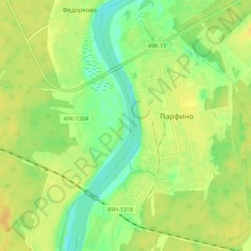 Topografische Karte Лазарицкая Лука, Höhe, Relief