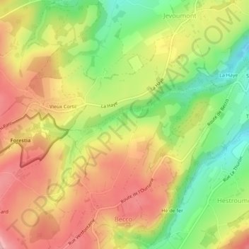 Topografische Karte Fond du Vivier, Höhe, Relief