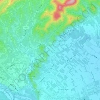 Topografische Karte Colbertaldo, Höhe, Relief