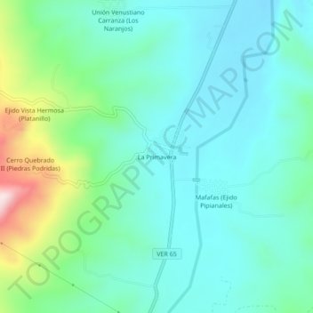 Topografische Karte La Primavera, Höhe, Relief