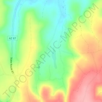 Topografische Karte Long Valley, Höhe, Relief
