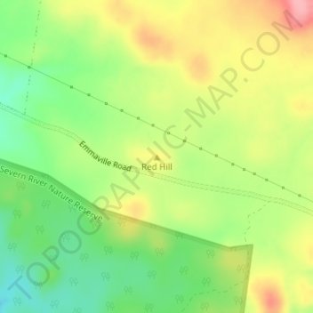 Topografische Karte Red Hill, Höhe, Relief