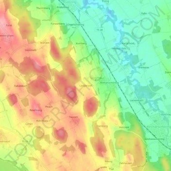 Topografische Karte Längersöd, Höhe, Relief