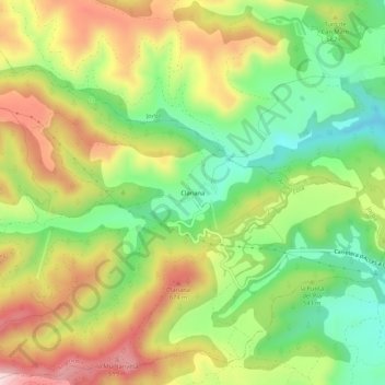 Topografische Karte Clariana, Höhe, Relief