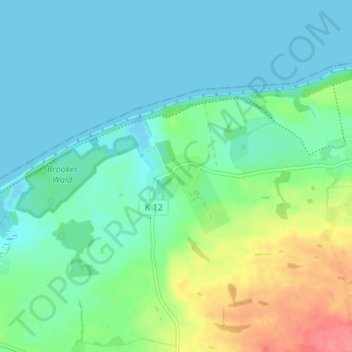 Topografische Karte Brook, Höhe, Relief