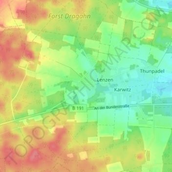 Topografische Karte Nausen, Höhe, Relief