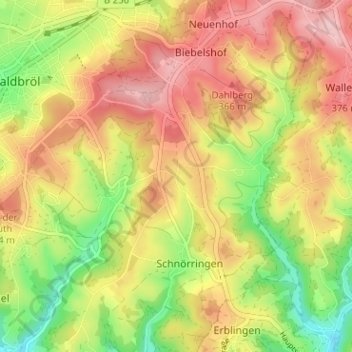 Topografische Karte Heide, Höhe, Relief