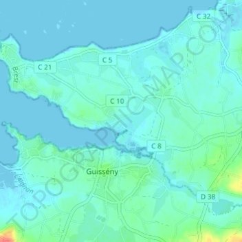 Topografische Karte Maner Drolic, Höhe, Relief