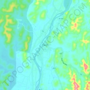 Topografische Karte Parit, Höhe, Relief