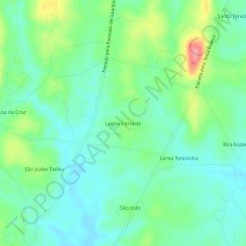 Topografische Karte Lagoa Cercada, Höhe, Relief