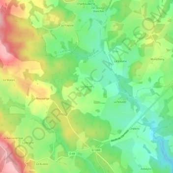 Topografische Karte La Siauve, Höhe, Relief