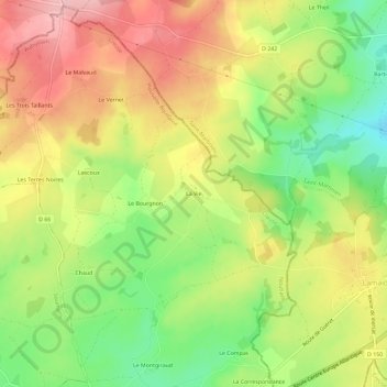 Topografische Karte La Vie, Höhe, Relief