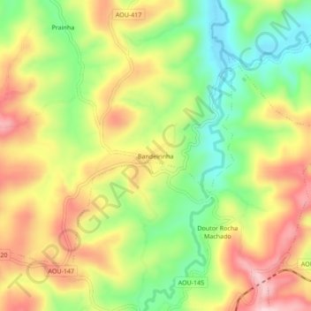 Topografische Karte Bandeirinha, Höhe, Relief