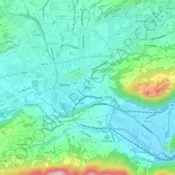 Topografische Karte Seméda, Höhe, Relief