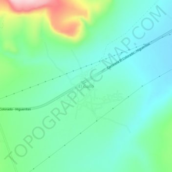 Topografische Karte El Gallo, Höhe, Relief