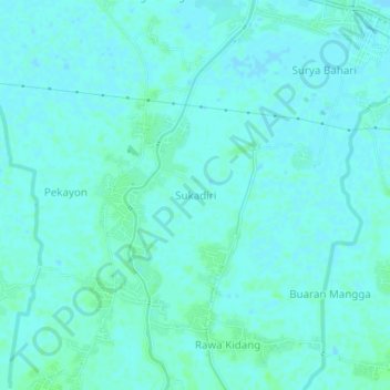 Topografische Karte Sukadiri, Höhe, Relief