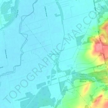 Topografische Karte Ansnorveldt, Höhe, Relief