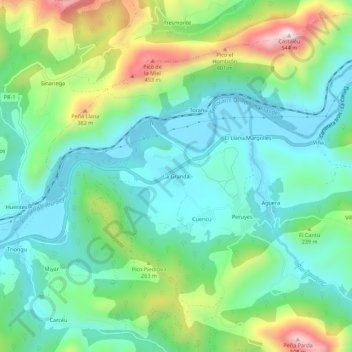 Topografische Karte La Granda, Höhe, Relief