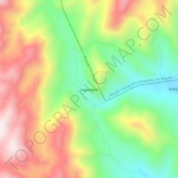 Topografische Karte Jaguarana, Höhe, Relief