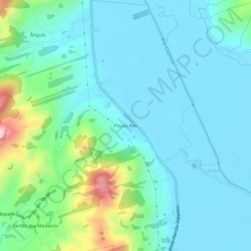 Topografische Karte Pouso Alto, Höhe, Relief
