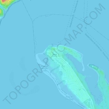 Topografische Karte Troia, Höhe, Relief