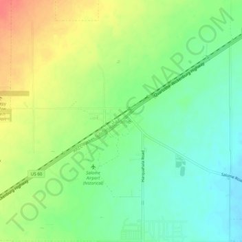 Topografische Karte Salome, Höhe, Relief