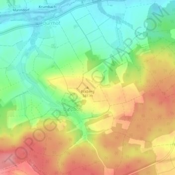 Topografische Karte Eckberg, Höhe, Relief