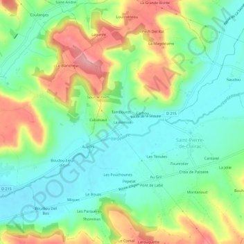 Topografische Karte La Remise, Höhe, Relief