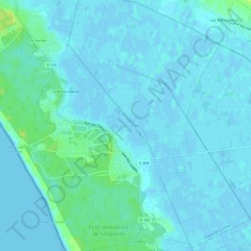 Topografische Karte Les Conches, Höhe, Relief