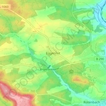 Topografische Karte Eggenrot, Höhe, Relief