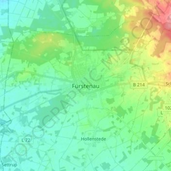 Topografische Karte Fürstenau, Höhe, Relief