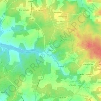 Topografische Karte Mureau, Höhe, Relief