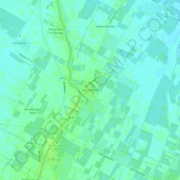 Topografische Karte San Lorenzo, Höhe, Relief