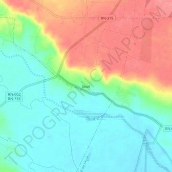 Topografische Karte Saué, Höhe, Relief