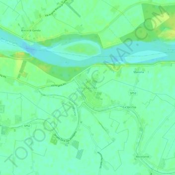 Topografische Karte Villa Saviola, Höhe, Relief