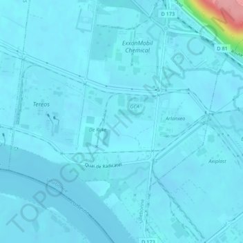 Topografische Karte Les Herbages, Höhe, Relief