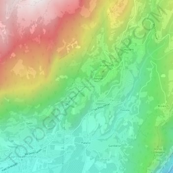 Topografische Karte Vilmezzano, Höhe, Relief