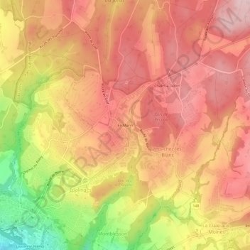Topografische Karte En Marin, Höhe, Relief