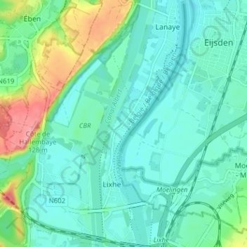 Topografische Karte Nivelle, Höhe, Relief