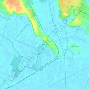 Topografische Karte Le Rocher, Höhe, Relief