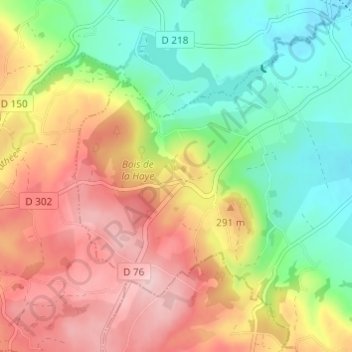 Topografische Karte La Guilmoisière, Höhe, Relief
