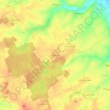Topografische Karte La Barboute, Höhe, Relief